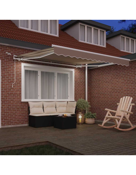 Tenda Retrattile Beige 300 x 250 cm Poliestere e Metallo
