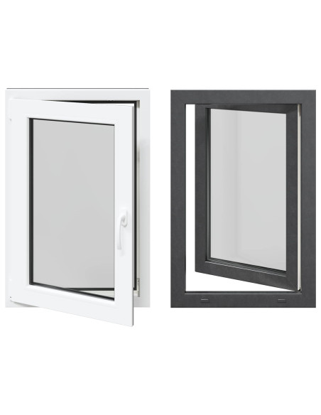 Finestra per Soffitta RISOR Antracite 60 x 80 cm PVC e Vetro