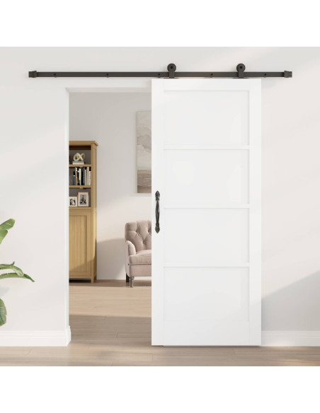 Porta scorrevole Bianco e Nero 83 x 202 cm