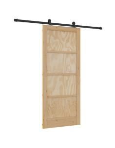 Porta scorrevole Naturale e Nero 86 x 198,5 cm 2