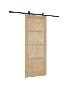 Porta scorrevole Naturale e Nero 86 x 211 cm 2