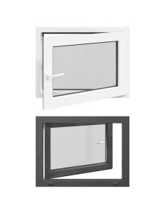 Finestra per Soffitta RISOR Antracite 80 x 60 cm PVC e Vetro 2