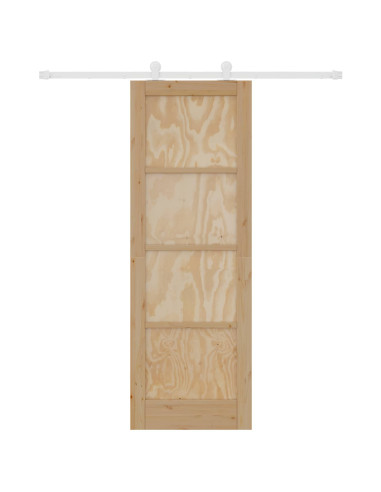 Porta scorrevole Naturale e Bianco 73,5 x 211 cm