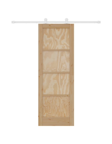 Porta scorrevole Naturale e Bianco 73,5 x 211 cm