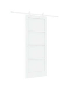 Porta scorrevole Bianco 83 x 202 cm Legno Massello di Pino 2