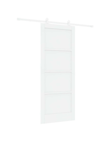 Porta scorrevole Bianco 83 x 202 cm Legno Massello di Pino