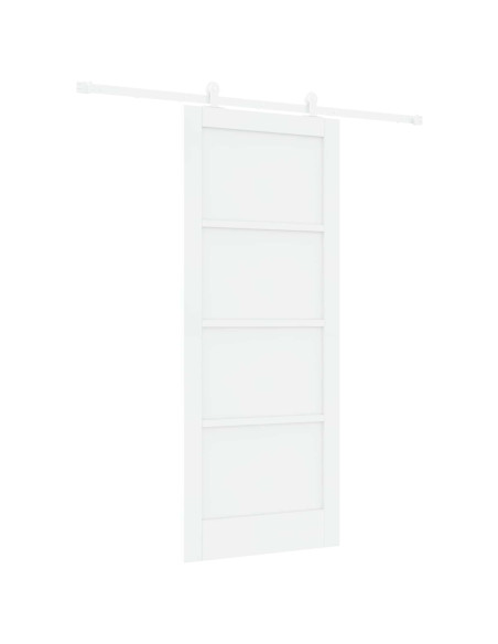 Porta scorrevole Bianco 83 x 202 cm Legno Massello di Pino
