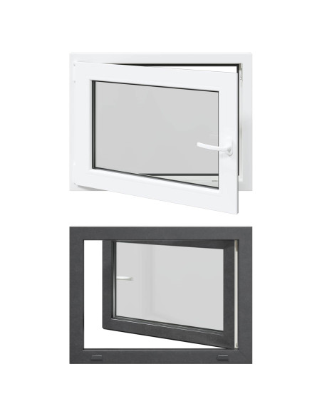 Finestra per Soffitta RISOR Antracite 80 x 70 cm PVC e Vetro