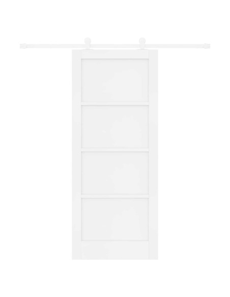 Porta scorrevole Bianco 83 x 202 cm Legno Massello di Pino
