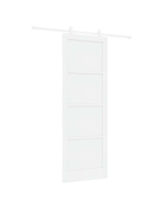 Porta scorrevole Bianco 83 x 232 cm Legno Massello di Pino 2