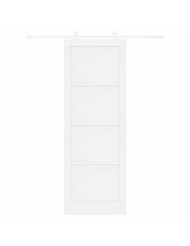 Porta scorrevole Bianco 83 x 232 cm Legno Massello di Pino
