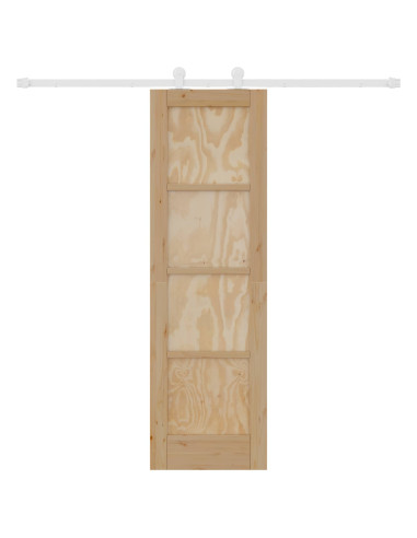 Porta scorrevole Naturale e Bianco 61 x 198,5 cm