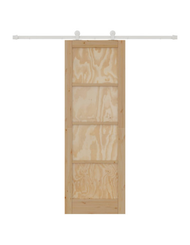 Porta scorrevole Naturale e Bianco 73,5 x 211 cm