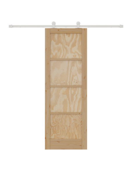Porta scorrevole Naturale e Bianco 73,5 x 211 cm