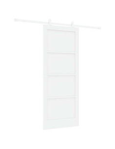Porta scorrevole Bianco 83 x 202 cm Legno Massello di Pino 2