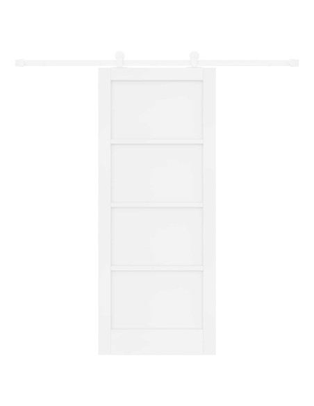 Porta scorrevole Bianco 83 x 202 cm Legno Massello di Pino