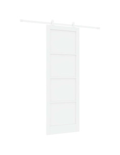 Porta scorrevole Bianco 83 x 232 cm Legno Massello di Pino 2