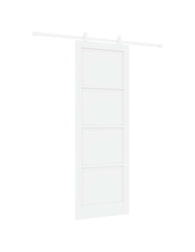 Porta scorrevole Bianco 83 x 232 cm Legno Massello di Pino