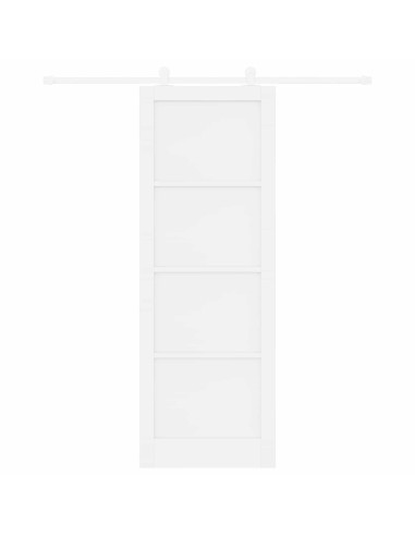 Porta scorrevole Bianco 83 x 232 cm Legno Massello di Pino
