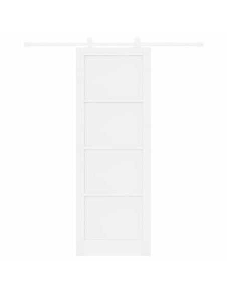 Porta scorrevole Bianco 83 x 232 cm Legno Massello di Pino