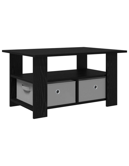 Tavolino da salotto con cassetto Rovere Nero 77 x 55 x 42 cm