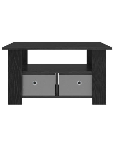 Tavolino da salotto con cassetto Rovere Nero 77 x 55 x 42 cm