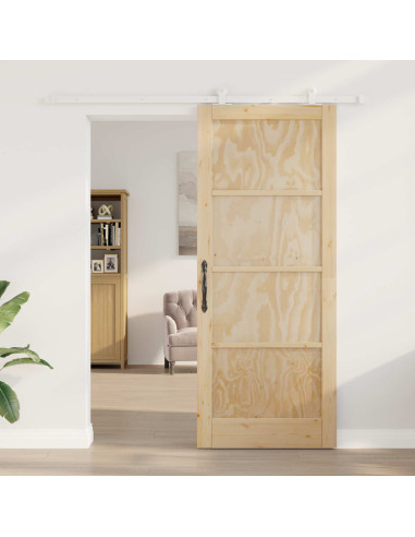 Porta scorrevole Naturale e Bianco 86 x 211 cm