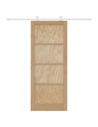 Porta scorrevole Naturale e Bianco 86 x 211 cm