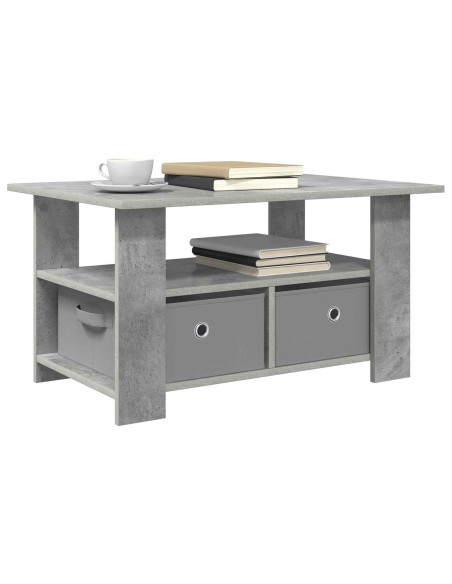 Tavolino da salotto con cassetto Grigio cemento 77 x 55 x 42 cm
