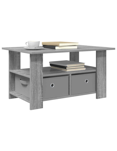 Tavolino da salotto con cassetto Grigio Sonoma 77 x 55 x 42 cm
