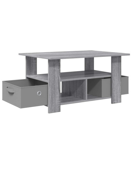Tavolino da salotto con cassetto Grigio Sonoma 77 x 55 x 42 cm