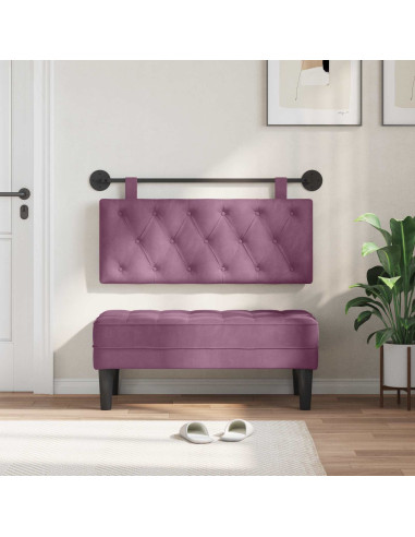 Testata appesa Montaggio a parete Viola 110 x 55 x 7 cm Velluto