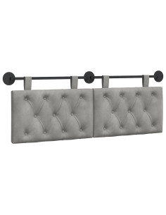 Testata appesa Grigio chiaro 130 x 55 x 7 cm Velluto 2
