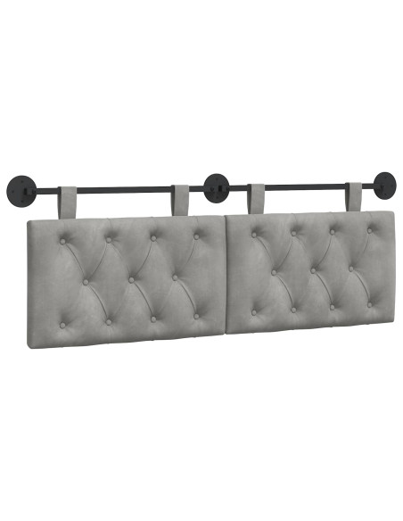 Testata appesa Grigio chiaro 130 x 55 x 7 cm Velluto