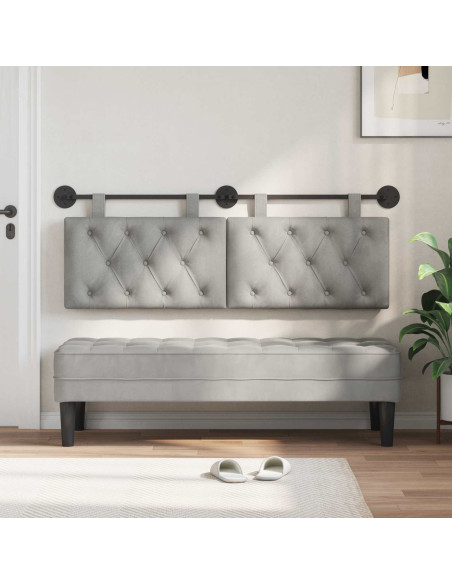 Testata appesa Grigio chiaro 130 x 55 x 7 cm Velluto