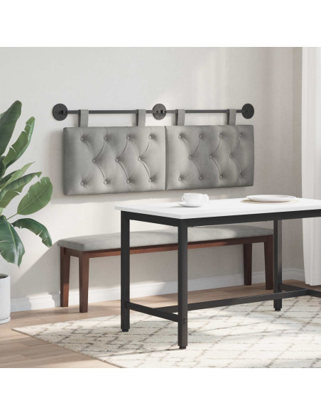 Testata appesa Grigio chiaro 130 x 55 x 7 cm Velluto