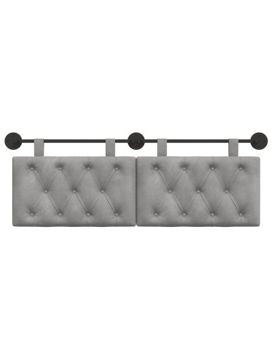 Testata appesa Grigio chiaro 130 x 55 x 7 cm Velluto