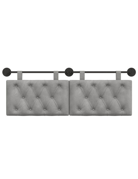 Testata appesa Grigio chiaro 130 x 55 x 7 cm Velluto