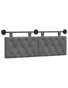 Testata appesa Grigio scuro 130 x 55 x 7 cm Velluto 2
