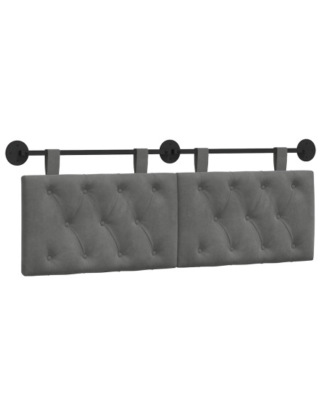 Testata appesa Grigio scuro 130 x 55 x 7 cm Velluto