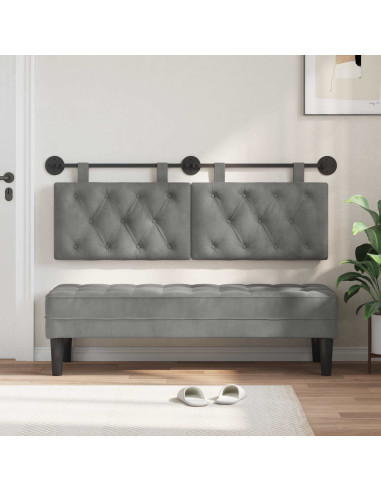 Testata appesa Grigio scuro 130 x 55 x 7 cm Velluto