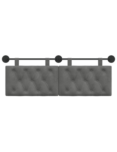 Testata appesa Grigio scuro 130 x 55 x 7 cm Velluto