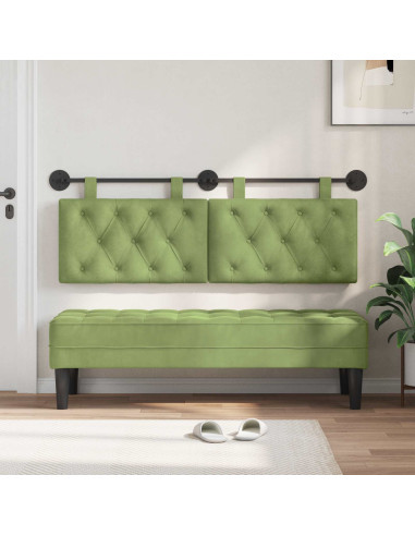 Testata appesa Verde chiaro 130 x 55 x 7 cm Velluto