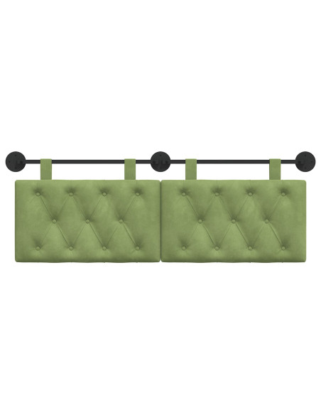 Testata appesa Verde chiaro 130 x 55 x 7 cm Velluto