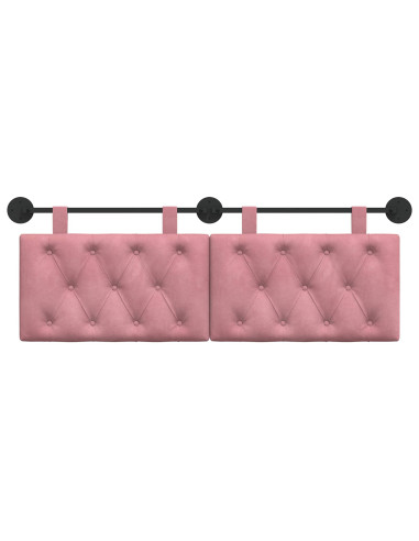 Testata appesa Montaggio a parete Rosa 130 x 55 x 7 cm Velluto