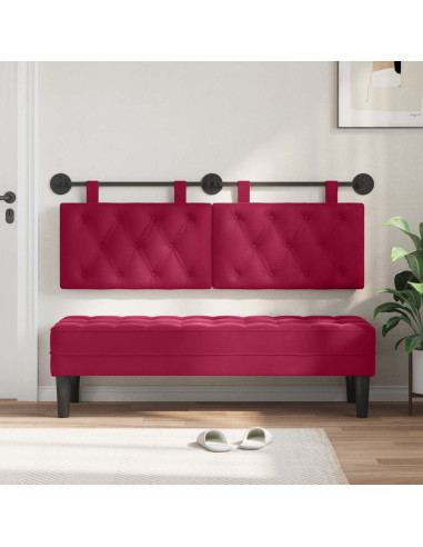 Testata appesa Rosso Vino 130 x 55 x 7 cm Velluto