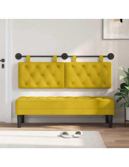 Testata appesa Giallo 130 x 55 x 7 cm Velluto