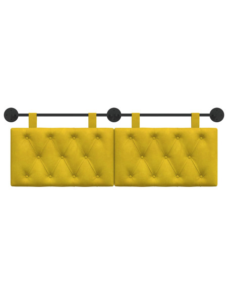 Testata appesa Giallo 130 x 55 x 7 cm Velluto