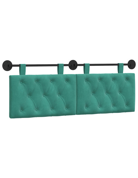 Testata appesa Turchese 130 x 55 x 7 cm Velluto
