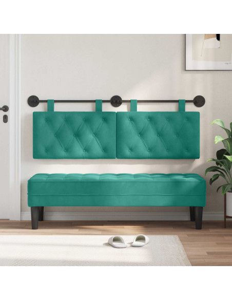 Testata appesa Turchese 130 x 55 x 7 cm Velluto